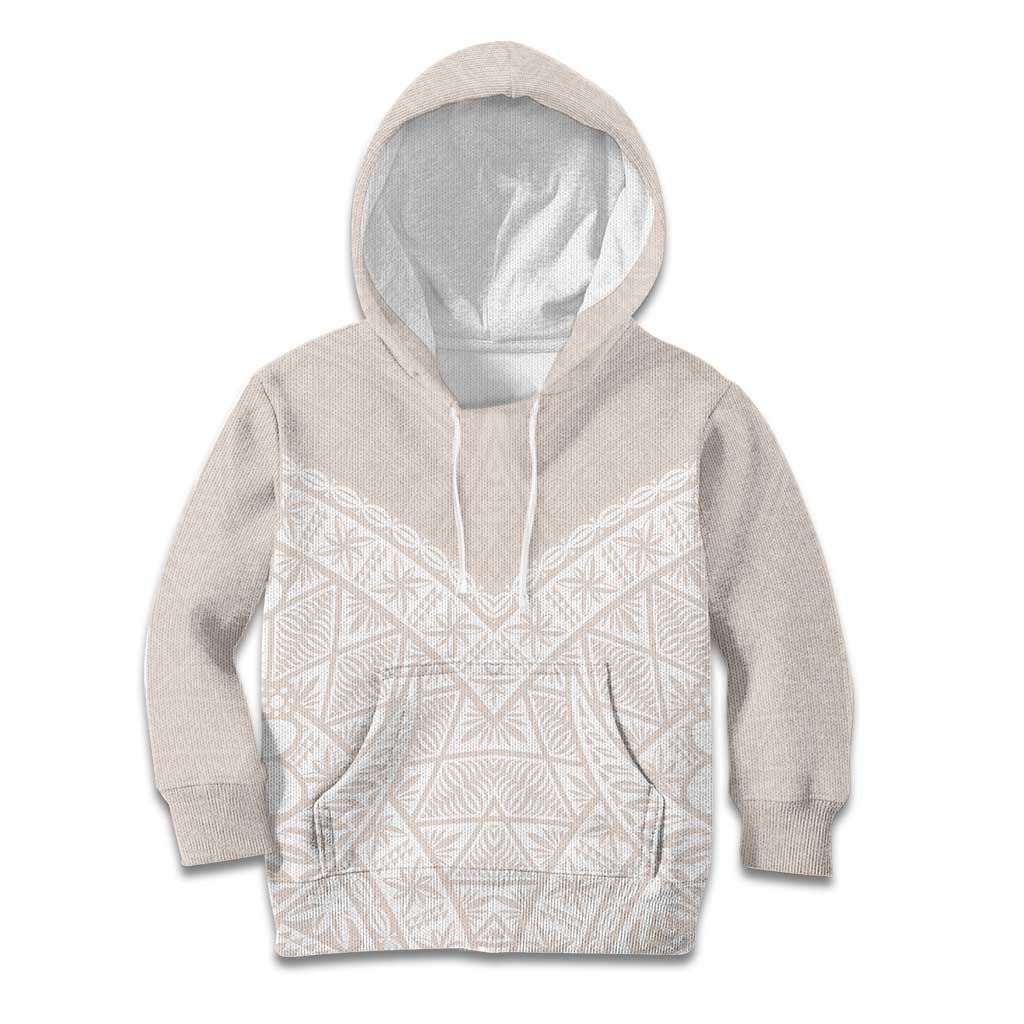 Lotu Tamaiti Tongan Polynesian Art Pattern Kid Hoodie Traditional Tribal Motifs LT9 Hoodie White - Polynesian Pride