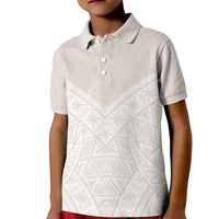 Lotu Tamaiti Tongan Polynesian Art Pattern Kid Polo Shirt Traditional Tribal Motifs LT9 Kid White - Polynesian Pride