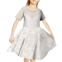Lotu Tamaiti Tongan Polynesian Art Pattern Kid Short Sleeve Dress Traditional Tribal Motifs LT9 - Polynesian Pride