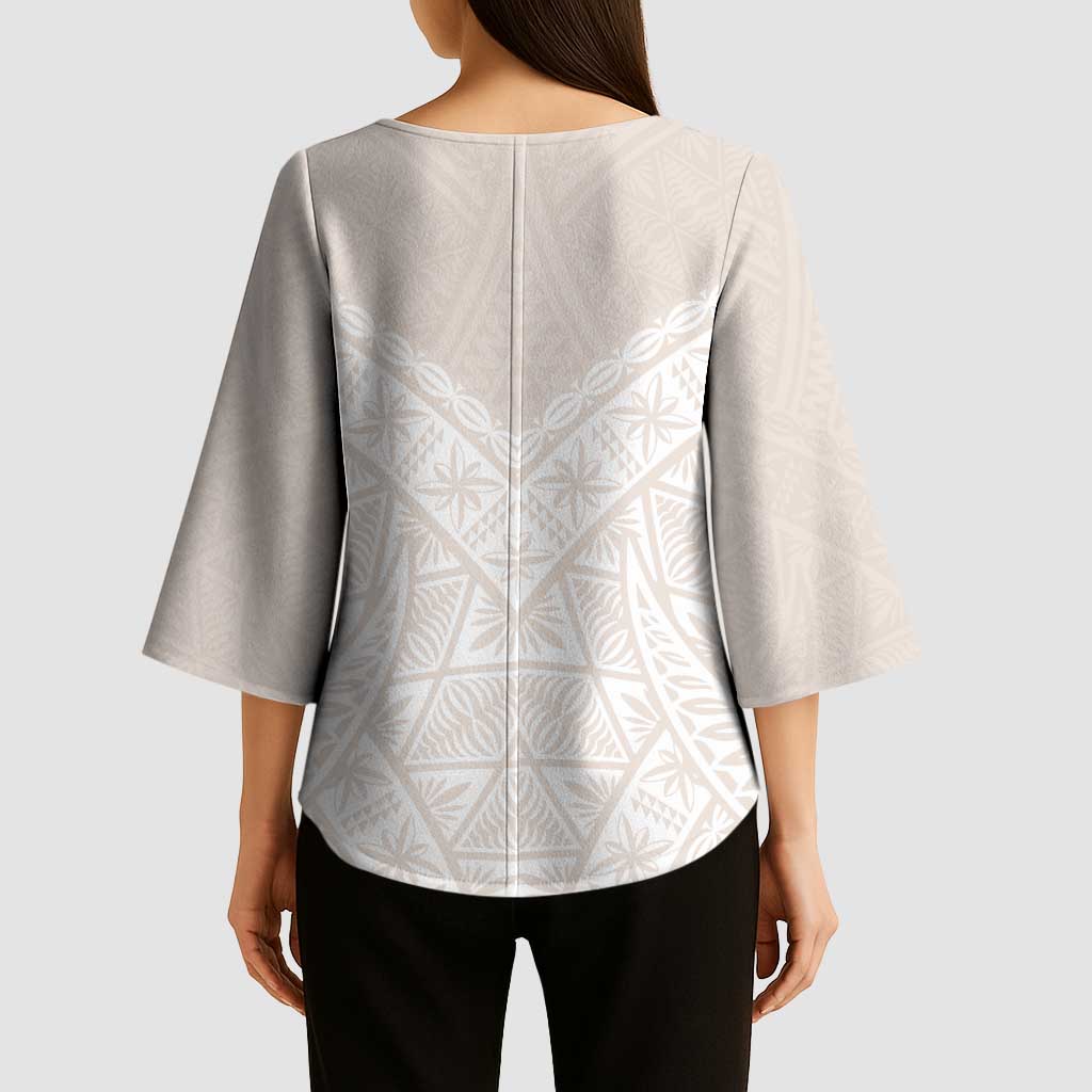 Lotu Tamaiti Tongan Polynesian Art Pattern Kimono Sleeve Blouse Traditional Tribal Motifs LT9 - Polynesian Pride