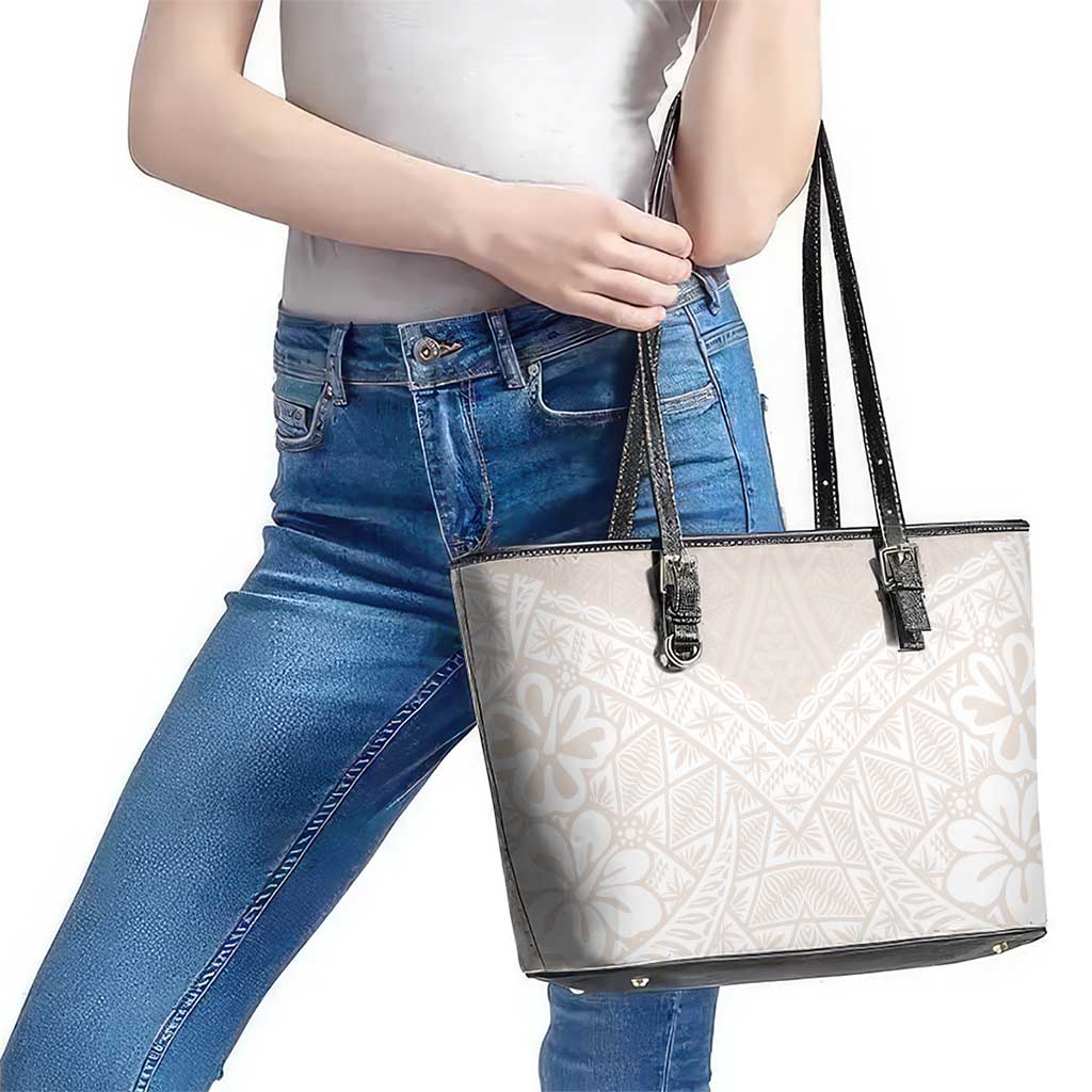 Lotu Tamaiti Tongan Polynesian Art Pattern Leather Tote Bag Traditional Tribal Motifs LT9 - Polynesian Pride