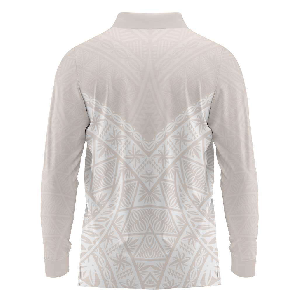 Lotu Tamaiti Tongan Polynesian Art Pattern Long Sleeve Polo Shirt Traditional Tribal Motifs LT9 - Polynesian Pride