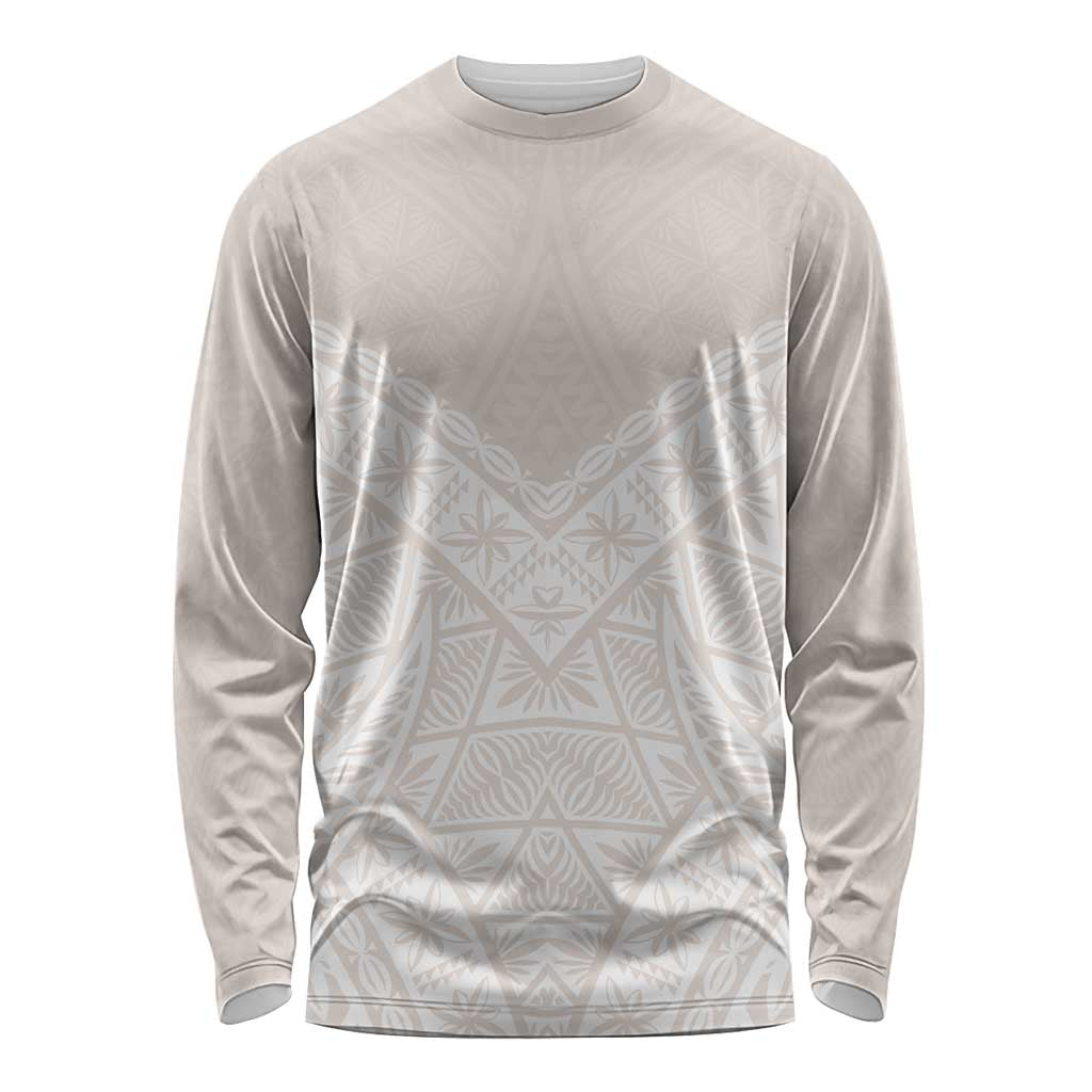 Lotu Tamaiti Tongan Polynesian Art Pattern Long Sleeve Shirt Traditional Tribal Motifs LT9 Unisex White - Polynesian Pride