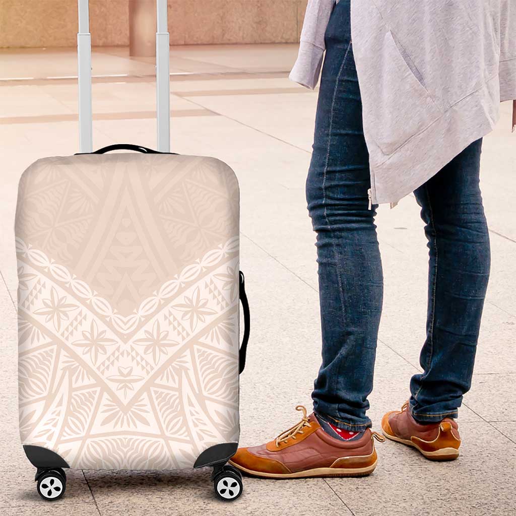 Lotu Tamaiti Tongan Polynesian Art Pattern Luggage Cover Traditional Tribal Motifs LT9 White - Polynesian Pride