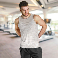 Lotu Tamaiti Tongan Polynesian Art Pattern Men Tank Top Traditional Tribal Motifs LT9 White - Polynesian Pride