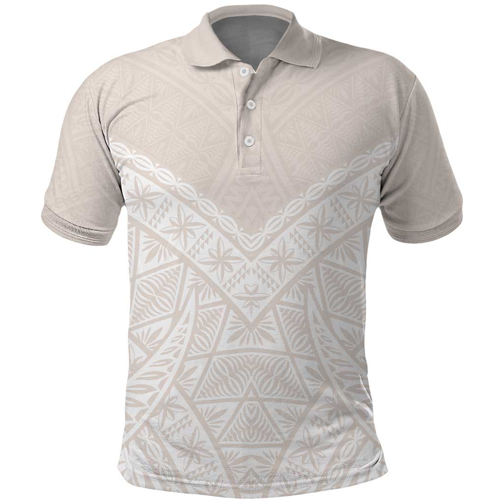 Lotu Tamaiti Tongan Polynesian Art Pattern Polo Shirt Traditional Tribal Motifs LT9 White - Polynesian Pride