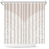 Lotu Tamaiti Tongan Polynesian Art Pattern Shower Curtain Traditional Tribal Motifs LT9 White - Polynesian Pride