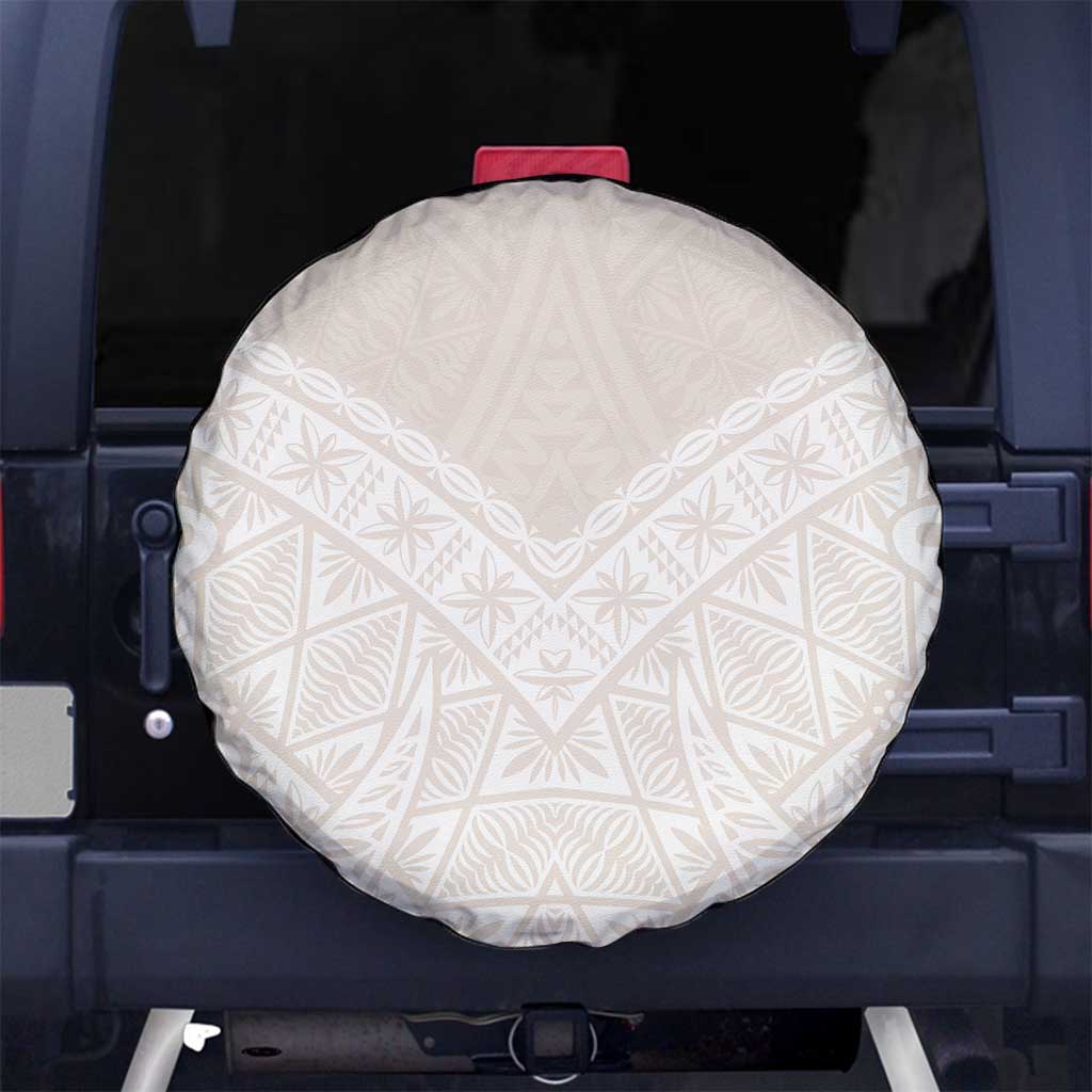 Lotu Tamaiti Tongan Polynesian Art Pattern Spare Tire Cover Traditional Tribal Motifs LT9 No hole White - Polynesian Pride