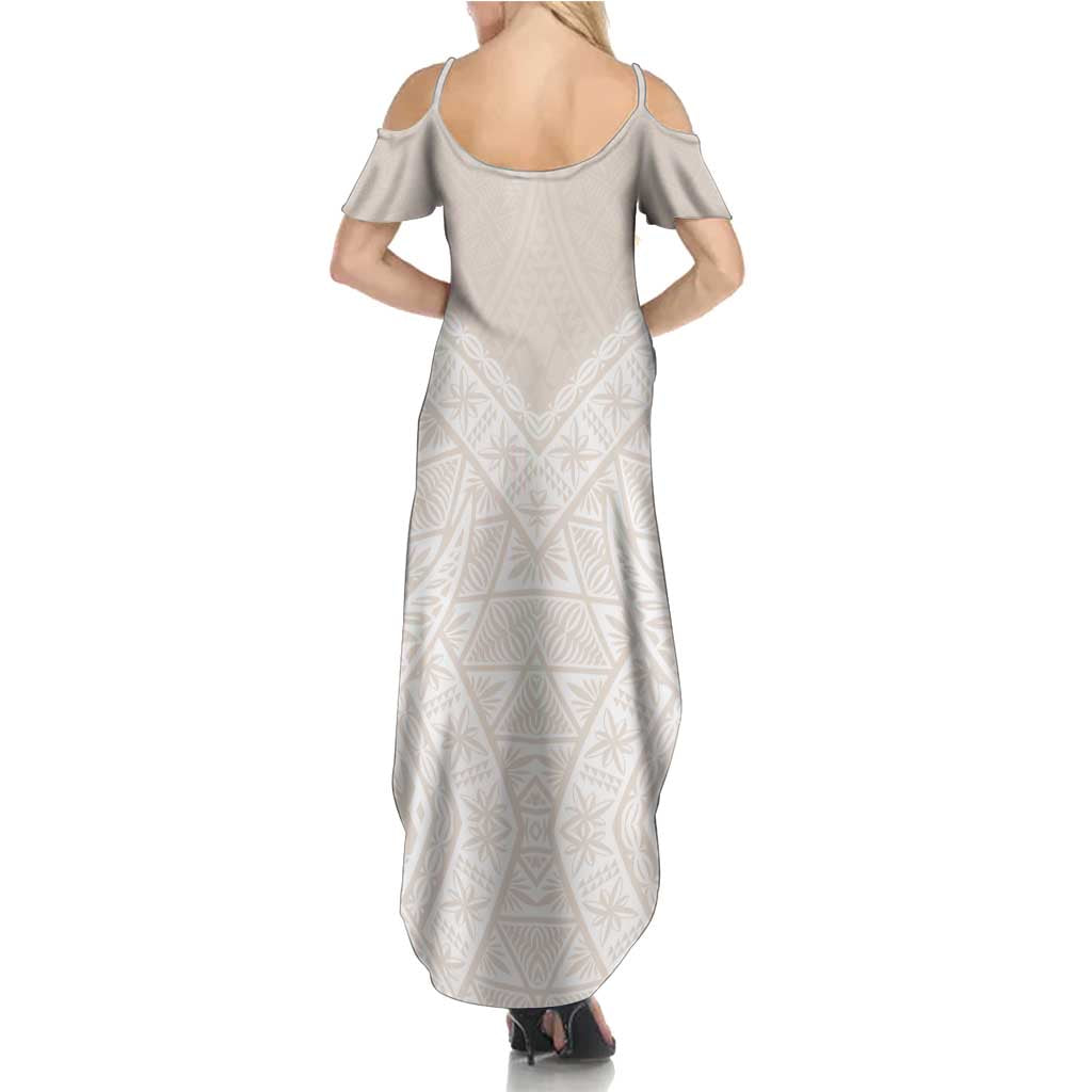 Lotu Tamaiti Tongan Polynesian Art Pattern Summer Maxi Dress Traditional Tribal Motifs LT9 - Polynesian Pride