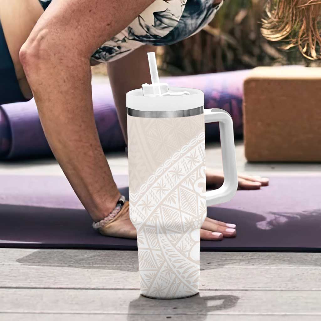 Lotu Tamaiti Tongan Polynesian Art Pattern Tumbler With Handle Traditional Tribal Motifs LT9 - Polynesian Pride
