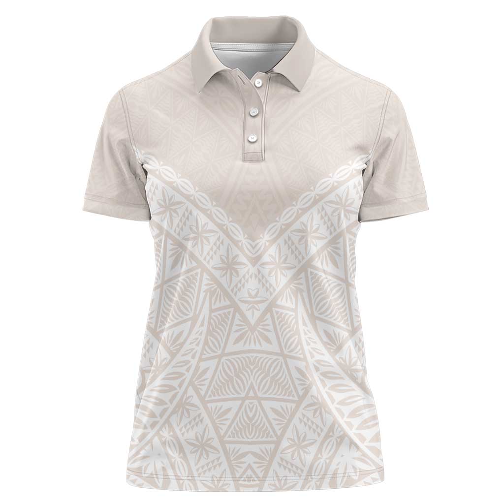 Lotu Tamaiti Tongan Polynesian Art Pattern Women Polo Shirt Traditional Tribal Motifs - Polynesian Pride