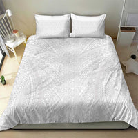 Lotu Tamaiti White Tongan Ngatu Bedding Set Polynesian Tribal Fonulei Pattern - Polynesian Pride