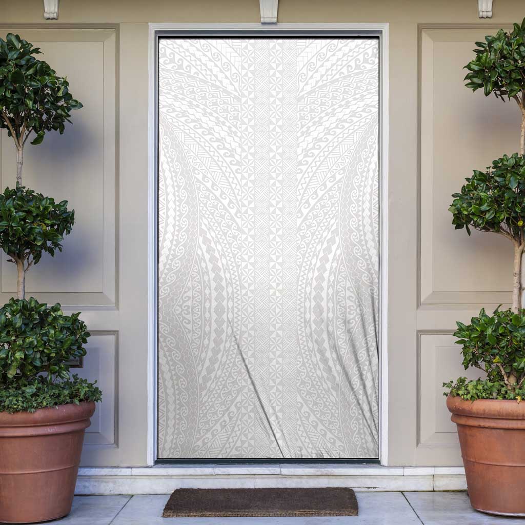 Lotu Tamaiti White Tongan Ngatu Door Cover Polynesian Tribal Fonulei Pattern LT9 White - Polynesian Pride