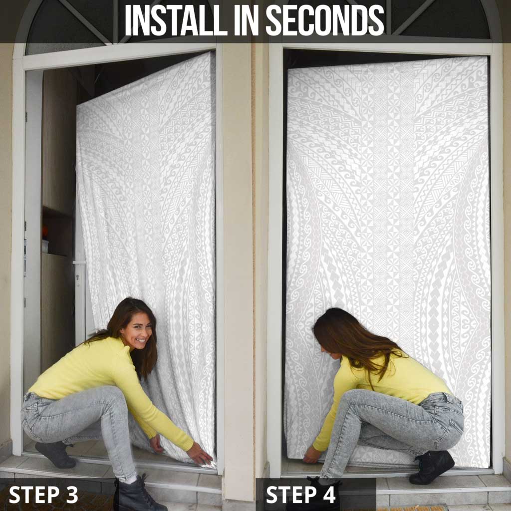 Lotu Tamaiti White Tongan Ngatu Door Cover Polynesian Tribal Fonulei Pattern LT9 - Polynesian Pride