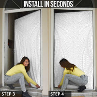 Lotu Tamaiti White Tongan Ngatu Door Cover Polynesian Tribal Fonulei Pattern LT9 - Polynesian Pride