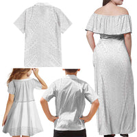 Lotu Tamaiti White Tongan Ngatu Family Matching Off Shoulder Maxi Dress and Hawaiian Shirt Polynesian Tribal Fonulei Pattern LT9 - Polynesian Pride