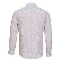 Lotu Tamaiti White Tongan Ngatu Family Matching Off Shoulder Short Dress and Hawaiian Shirt Polynesian Tribal Fonulei Pattern LT9 - Polynesian Pride