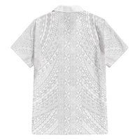 Lotu Tamaiti White Tongan Ngatu Family Matching Puletasi and Hawaiian Shirt Polynesian Tribal Fonulei Pattern LT9 - Polynesian Pride