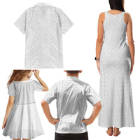 Lotu Tamaiti White Tongan Ngatu Family Matching Tank Maxi Dress and Hawaiian Shirt Polynesian Tribal Fonulei Pattern LT9 - Polynesian Pride