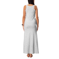 Lotu Tamaiti White Tongan Ngatu Family Matching Tank Maxi Dress and Hawaiian Shirt Polynesian Tribal Fonulei Pattern LT9 - Polynesian Pride