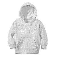 Lotu Tamaiti White Tongan Ngatu Kid Hoodie Polynesian Tribal Fonulei Pattern LT9 Hoodie White - Polynesian Pride
