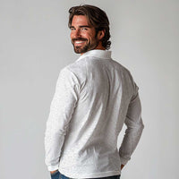 Lotu Tamaiti White Tongan Ngatu Long Sleeve Polo Shirt Polynesian Tribal Fonulei Pattern LT9 - Polynesian Pride