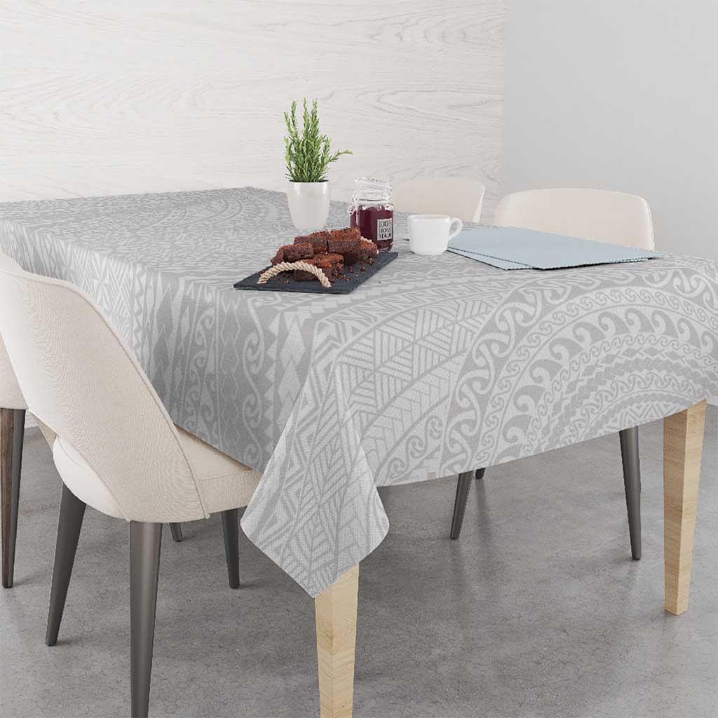 Lotu Tamaiti White Tongan Ngatu Tablecloth Polynesian Tribal Fonulei Pattern - Polynesian Pride