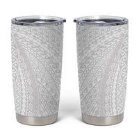 Lotu Tamaiti White Tongan Ngatu Tumbler Cup Polynesian Tribal Fonulei Pattern LT9 White - Polynesian Pride