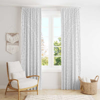 Lotu Tamaiti White Tongan Ngatu Window Curtain Polynesian Tribal Fonulei Pattern - Polynesian Pride