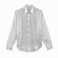 Lotu Tamaiti White Tongan Ngatu Women Casual Shirt Polynesian Tribal Fonulei Pattern LT9 - Polynesian Pride