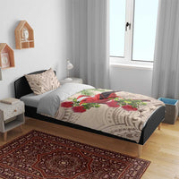 Christmas Hawaii with I'iwi Bird Bedding Set Aloha Mele Kalikimaka - Beige Art