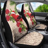 Christmas Hawaii with I'iwi Bird Car Seat Cover Aloha Mele Kalikimaka - Beige Art LT9 - Polynesian Pride