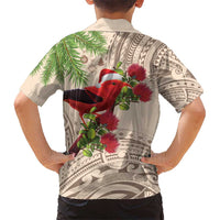 Christmas Hawaii with I'iwi Bird Hawaiian Shirt Aloha Mele Kalikimaka - Beige Art LT9 - Polynesian Pride