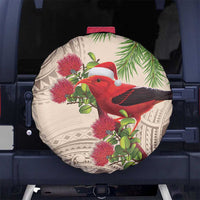 Christmas Hawaii with I'iwi Bird Spare Tire Cover Aloha Mele Kalikimaka - Beige Art LT9 - Polynesian Pride