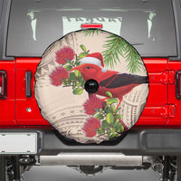 Christmas Hawaii with I'iwi Bird Spare Tire Cover Aloha Mele Kalikimaka - Beige Art LT9 - Polynesian Pride