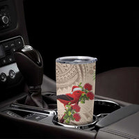 Christmas Hawaii with I'iwi Bird Tumbler Cup Aloha Mele Kalikimaka - Beige Art LT9 - Polynesian Pride