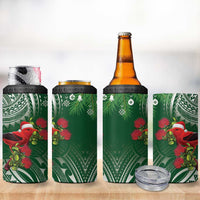 Christmas Hawaii with I'iwi Bird 4 in 1 Can Cooler Tumbler Aloha Mele Kalikimaka - Green Art LT9 - Polynesian Pride