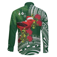 Christmas Hawaii with I'iwi Bird Family Matching Puletasi and Hawaiian Shirt Aloha Mele Kalikimaka - Green Art LT9 - Polynesian Pride