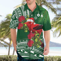 Christmas Hawaii with I'iwi Bird Hawaiian Shirt Aloha Mele Kalikimaka - Green Art LT9 - Polynesian Pride
