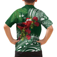 Christmas Hawaii with I'iwi Bird Hawaiian Shirt Aloha Mele Kalikimaka - Green Art LT9 - Polynesian Pride