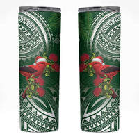 Christmas Hawaii with I'iwi Bird Skinny Tumbler Aloha Mele Kalikimaka - Green Art LT9 Green - Polynesian Pride