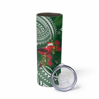 Christmas Hawaii with I'iwi Bird Skinny Tumbler Aloha Mele Kalikimaka - Green Art LT9 - Polynesian Pride