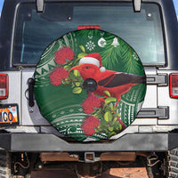 Christmas Hawaii with I'iwi Bird Spare Tire Cover Aloha Mele Kalikimaka - Green Art LT9 Green - Polynesian Pride