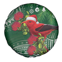 Christmas Hawaii with I'iwi Bird Spare Tire Cover Aloha Mele Kalikimaka - Green Art LT9 - Polynesian Pride