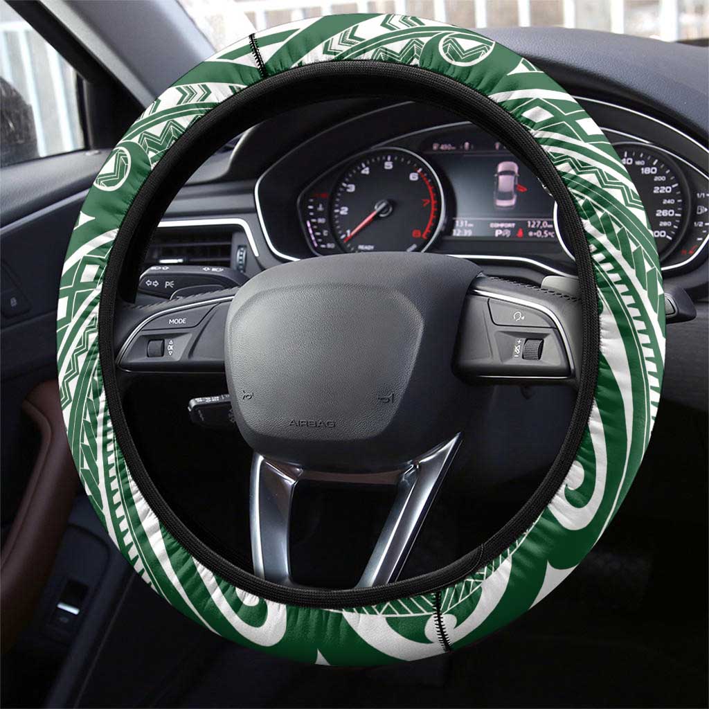 Christmas Hawaii with I'iwi Bird Steering Wheel Cover Aloha Mele Kalikimaka - Green Art LT9 - Polynesian Pride