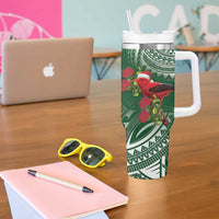 Christmas Hawaii with I'iwi Bird Tumbler With Handle Aloha Mele Kalikimaka - Green Art LT9 - Polynesian Pride