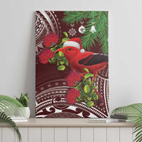 Christmas Hawaii with I'iwi Bird Canvas Wall Art Aloha Mele Kalikimaka - Oxblood Art LT9 - Polynesian Pride