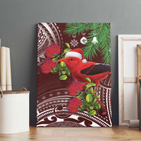 Christmas Hawaii with I'iwi Bird Canvas Wall Art Aloha Mele Kalikimaka - Oxblood Art LT9 - Polynesian Pride