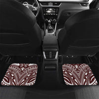 Christmas Hawaii with I'iwi Bird Car Mats Aloha Mele Kalikimaka - Oxblood Art LT9 Set 2pcs - Back Oxblood - Polynesian Pride