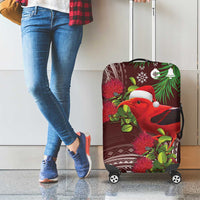 Christmas Hawaii with I'iwi Bird Luggage Cover Aloha Mele Kalikimaka - Oxblood Art LT9 - Polynesian Pride